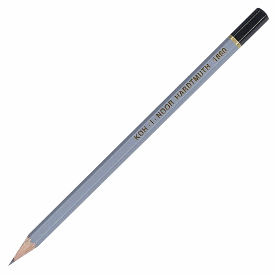 Карандаш чернографитный KOH-I-NOOR 1860, 1 шт., 4B, корпус серый, 186004B00104, 24 штук, 182078