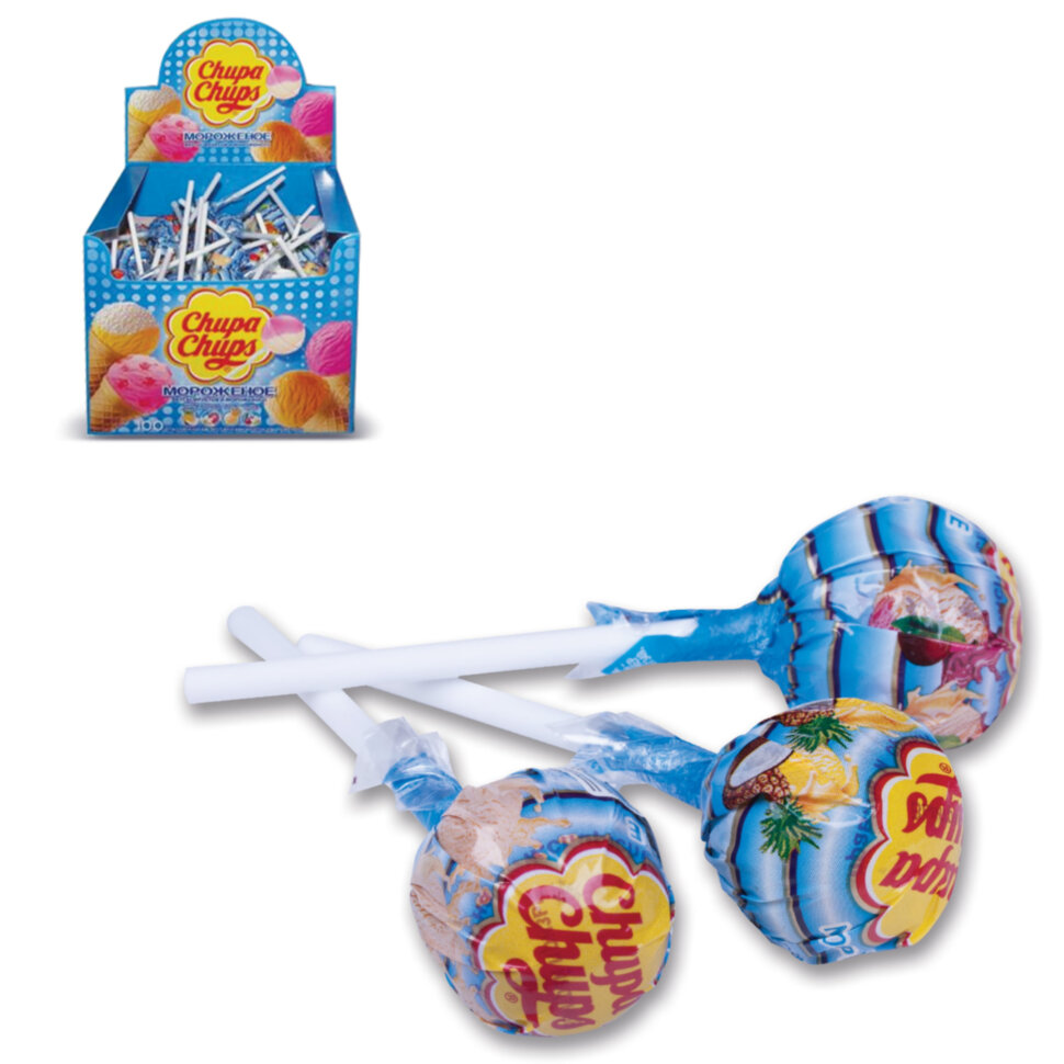 Карамель CHUPA CHUPS (Чупа-Чупс) "Мороженое", 12 г, 65425, 100 штук, 620124