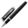 Ручка перьевая PARKER "IM Core Black Lacquer CT", корпус черный глянцевый лак, хромированные детали, синяя, 1931644, 142528