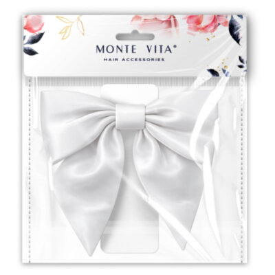 Бант для волос 17х7,5х15 см, на заколке, белый, MONTE VITA (МОНТЕ ВИТА), 458839, 12 штук, 458839