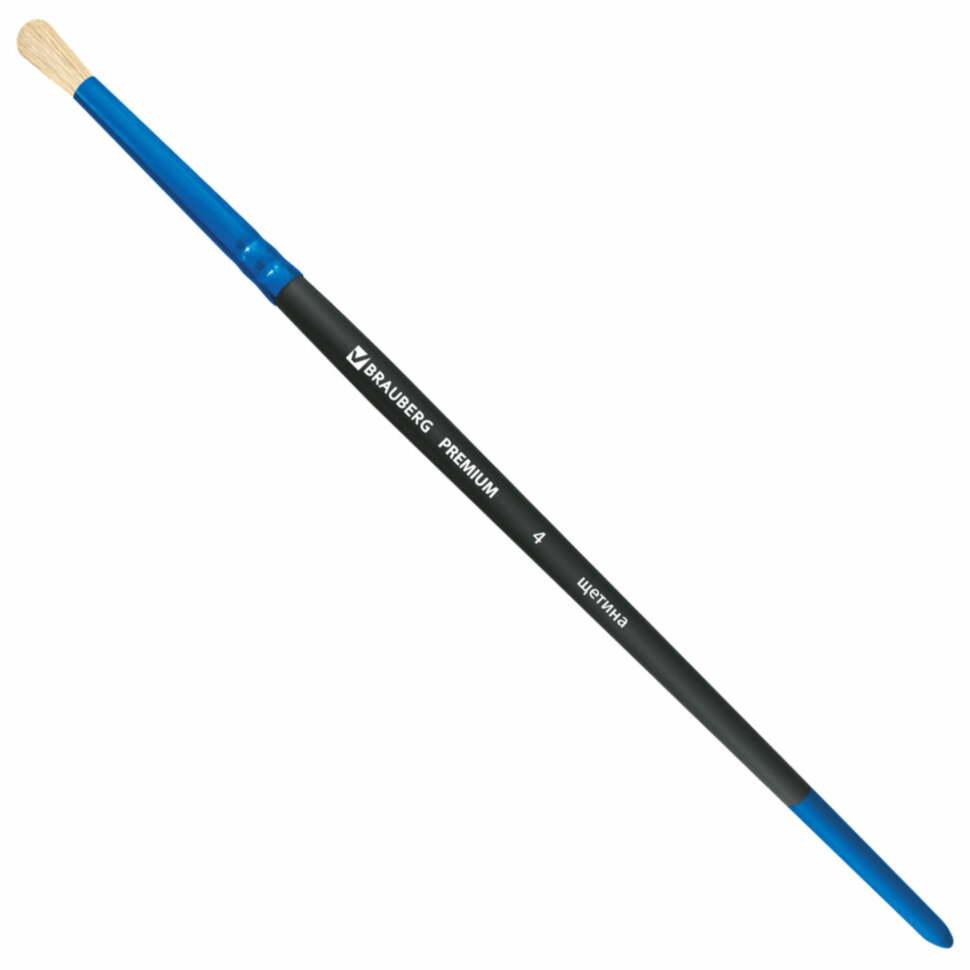 Кисть щетина, круглая № 4, BRAUBERG PREMIUM, 200990, 30 штук, 200990