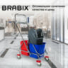 Тележка уборочная BRABIX, 2-съемных ведра по 15 л, отжим, корзина, держатель для мусорного мешка с поддерживающей платформой, 601500, 601500