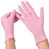 Перчатки нитриловые смотровые SFM Supersoft PINK, Германия, 100 пар (200 штук), размер 7-8, M (средний), розовые, 631518