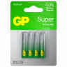 Батарейки КОМПЛЕКТ 4 шт., GP Super G-Tech, AAA (LR03, 24А), алкалиновые, мизинчиковые, блистер, 24A-2, 450436