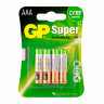 Батарейки КОМПЛЕКТ 4 шт., GP Super G-Tech, AAA (LR03, 24А), алкалиновые, мизинчиковые, блистер, 24A-2, 450436