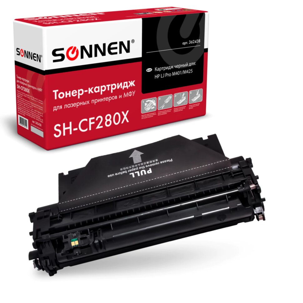 Картридж лазерный SONNEN (SH-CF280X) для HP LaserJet Pro M401/M425, ВЫСШЕЕ КАЧЕСТВО, ресурс 6500 стр., 362438, 362438