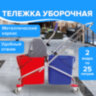 Тележка уборочная BRABIX, 2 съемных ведра 25 л, механический отжим, металлический каркас, 601499, 601499