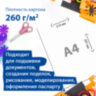 Картон для подшивки документов А4, немелованный, 100 листов, 260 г/м2, BRAUBERG, 210х297 мм, 124877, 124877