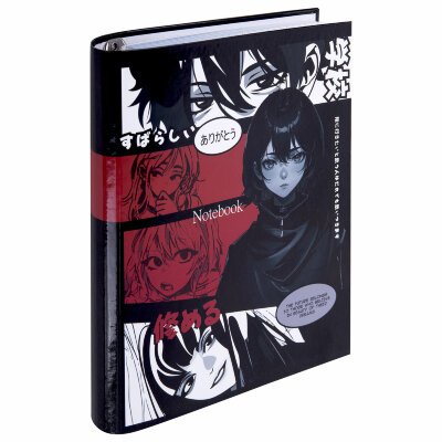 Тетрадь на кольцах А5 175х215 мм, 120 листов, твердый картон, клетка, BRAUBERG, "Anime Manga", 404715, 404715
