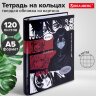 Тетрадь на кольцах А5 175х215 мм, 120 листов, твердый картон, клетка, BRAUBERG, "Anime Manga", 404715, 404715