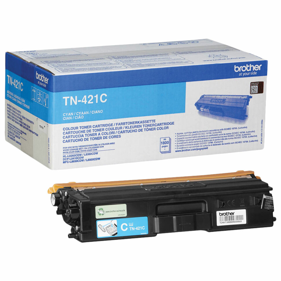 Картридж лазерный BROTHER (TN421C) HLL8260CDW/DCPL8410CDW/MFCL8690CDW, голубой, оригинальный, ресурс 1800 страниц, 363561