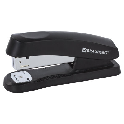 Степлер №24/6, 26/6 BRAUBERG "Standard+", до 30 листов, черный, 228608, 228608