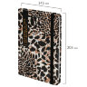 Блокнот с резинкой в клетку 96 л., А5, 145х203 мм, твердая обложка, BRAUBERG," Leopard", 115535, 115535