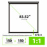 Экран Cactus Wallscreen CS-PSW-150X150-SG, 150x150 см, 1:1, настенно-потолочный, серый, PSW-150x150-SG, 238922