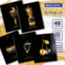 Тетрадь А5, 48 л., BRAUBERG, скоба, клетка, матовая ламинация, фольга, "Black&Gold" (микс в спайке), 404370, 404370