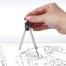 Готовальня BRAUBERG "Architect", 9 предметов: циркуль + измер + кронциркуль, рейсфедер + держатель, 2 вставки, удлинитель, грифель, 210353, 210353