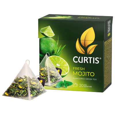 Чай CURTIS "Fresh Mojito" зеленый, 20 пирамидок по 1,7 г, 102210, 624559
