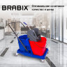 Тележка уборочная BRABIX, 2 съемных ведра 23 л, механический отжим, пластиковый каркас, 606659, 606659