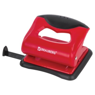 Дырокол BRAUBERG "JET PRO", до 20 листов, красно-черный, 228599, 228599