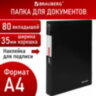 Папка 80 вкладышей BRAUBERG "Office", черная, 0,8 мм, 271331, 271331